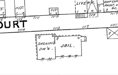 Sanborn Map showing the Dorchester County Jail in 1891.